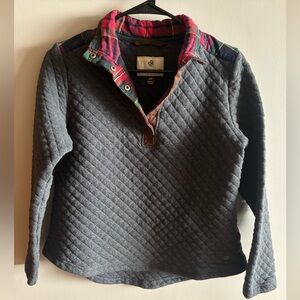 Legendary Whitetails Gray Quilted Pullover with Plaid Trim